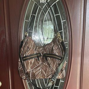 Vera Bradley Brown Leaf Pattern Shoulder Bag